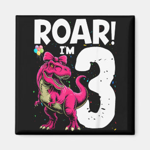 Brüllender Dinosaurier Ich bin 3 Jahre altes Gebur Magnet