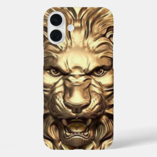 Brüllender goldener Löwenkopf-Handyhülle iPhone 16 Plus Hülle