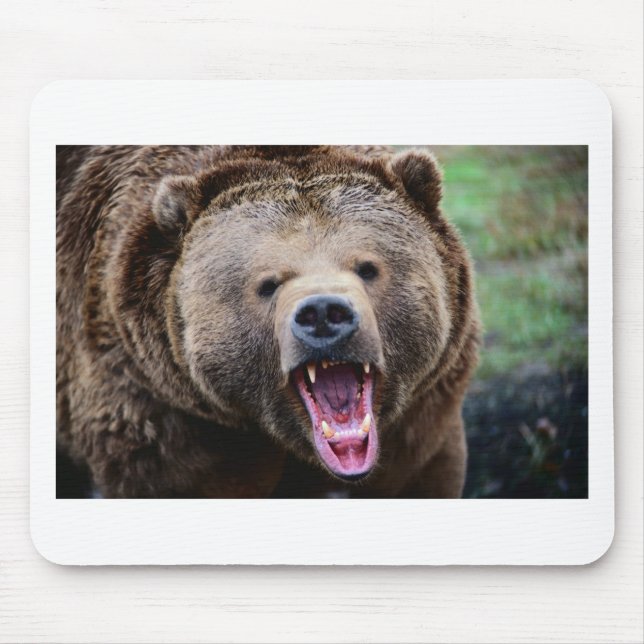 Brüllender Grizzlybär Mousepad (Vorne)