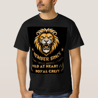 Brüllender Löwenkopf Royal Crest Wild At Heart Est T-Shirt