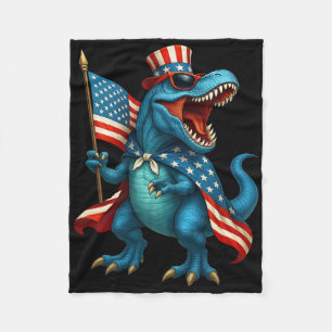 Brüllender T Rex Dinosaurier 4. Juli Amerikanische Fleecedecke