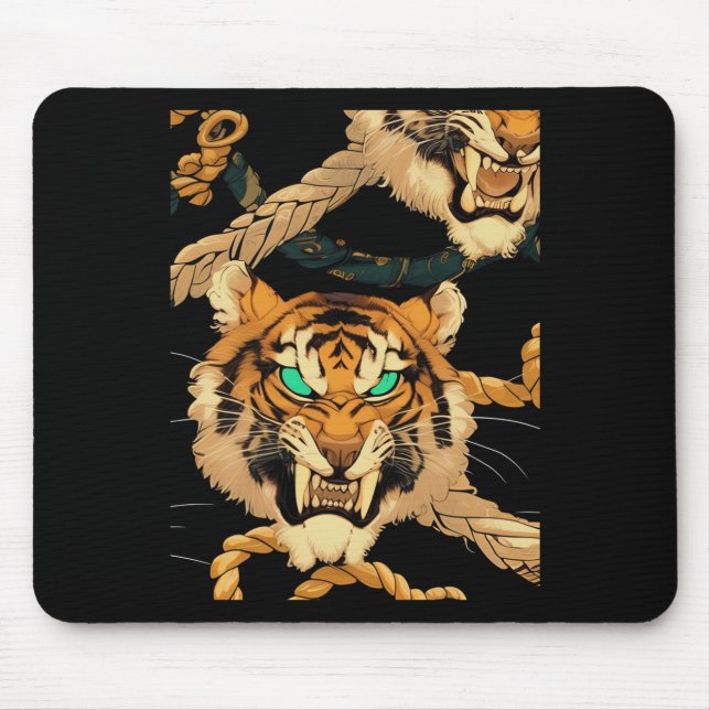 Brüllender-Tiger-Aufkleber  Mousepad (Vorne)