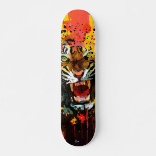 Brüllender Tiger-Farbspritzer High Energy Street-A Skateboard