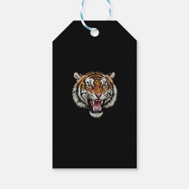 Brüllender Tiger Geschenkanhänger (Vorderseite)
