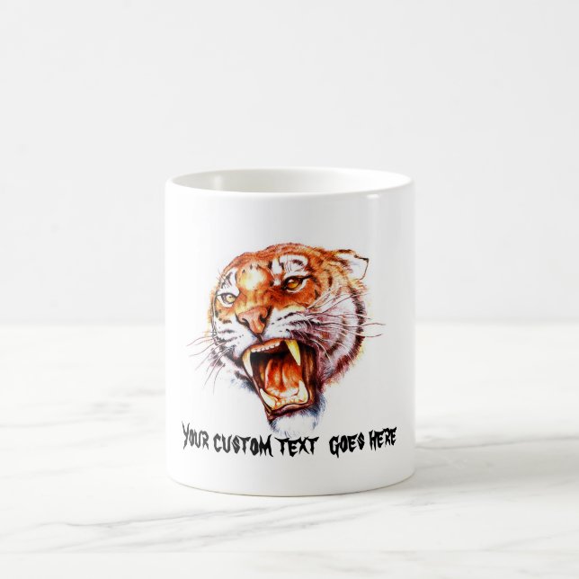 Brüllender Tigerkopf des coolen Kaffeetasse (Mittel)