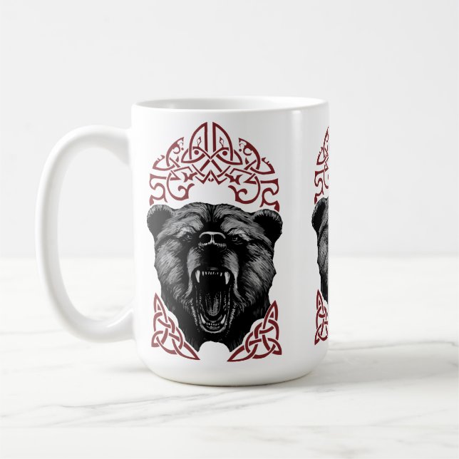 Brüllender Wikingerbär Kaffeetasse (Links)