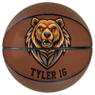 Brüllendes Bären-Logo Personalisieren Basketball