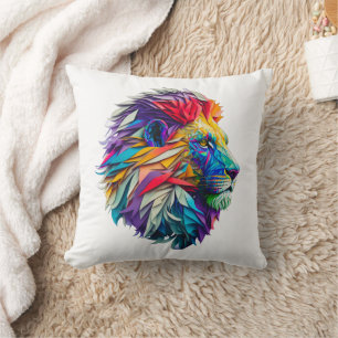 Brüllendes Löwen-Kissen – Tribal-Safari-Stil Kissen