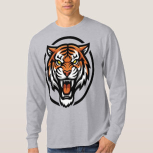 Brüllendes Tiger-Emblem T-Shirt