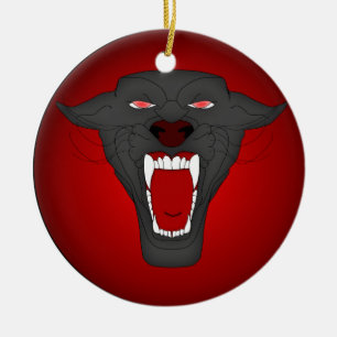 Brüllenpanther-Verzierung Keramik Ornament