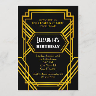 Brüllenzwanziger jahre Geburtstags-Einladung Einladung