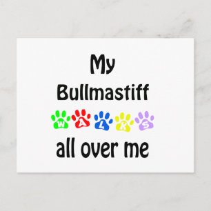 Brullmastiff Walks Design Postkarte