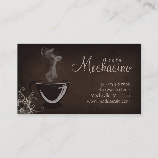 Brun de carte de visite de club de café avec la (Devant)