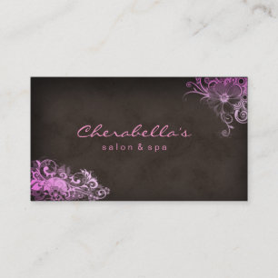 Brun floral de rose de carte de visite de salon de