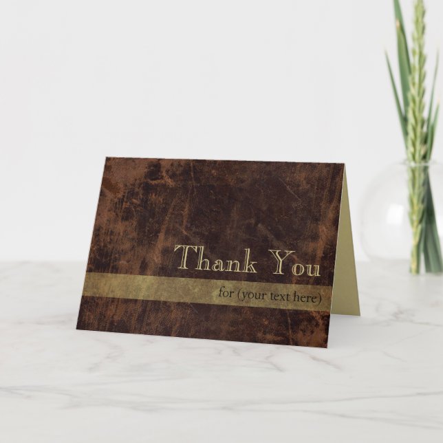 Brun personnalisé d'exécutif/cartes Merci d'or (Devant)
