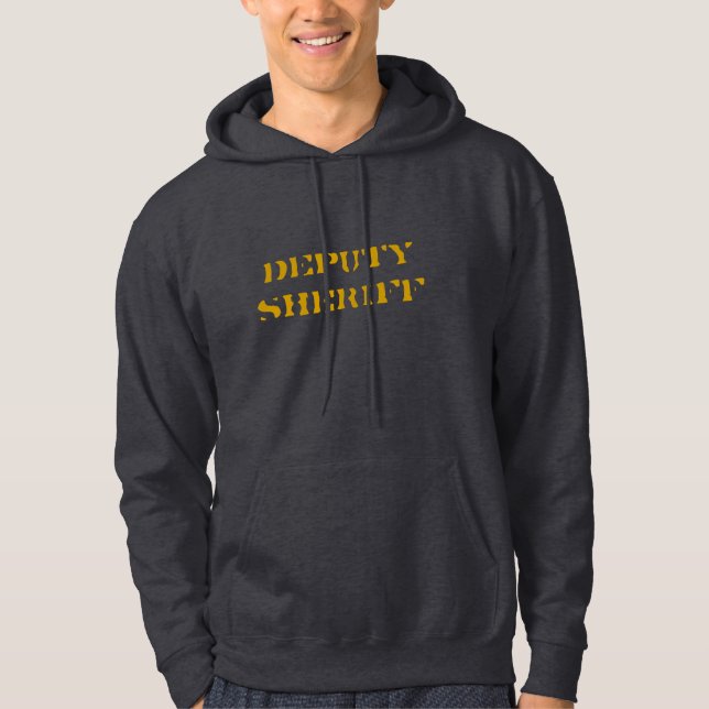 Brun "SHÉRIF ADJOINT" de sweat - shirt à capuche (Devant)