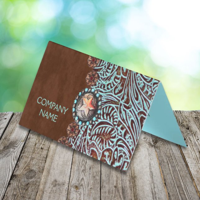 brun turquoise western pays à outils cuir (turquoise brown western country tooled leather)