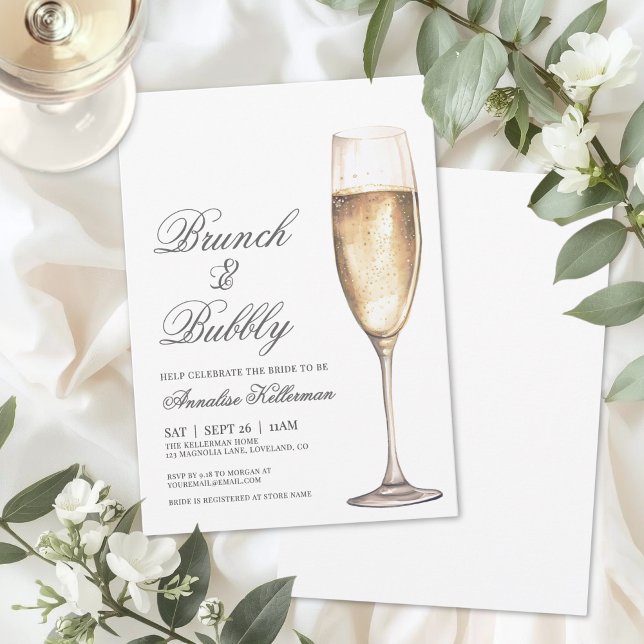 Brunch And Bubbly Bridal Shower Einladung (Brunch And Bubbly Bridal Shower Invitation)