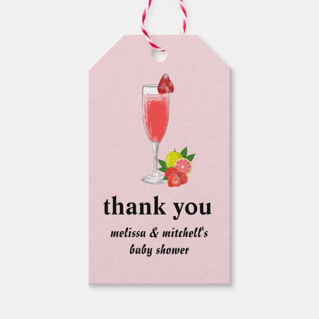 Brunch and bubbly mimosa champagne Vielen Dank Geschenkanhänger (Vorderseite)