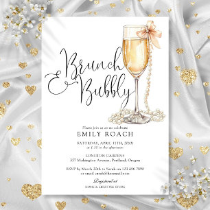Brunch And Bubbly Perlen Junggesellinnen-Abschied Einladung