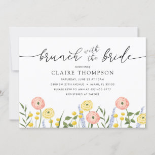 Brunch avec la mariée Floral Shower Invitation