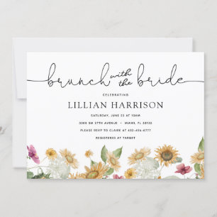 Brunch avec la mariée Sunflower Shower Invitation
