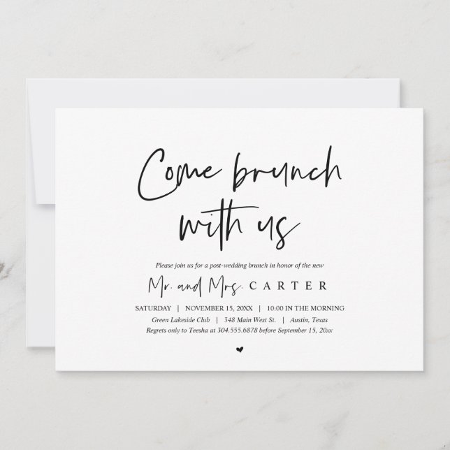 Brunch avec les jeunes mariés, invitation après ma (Devant)