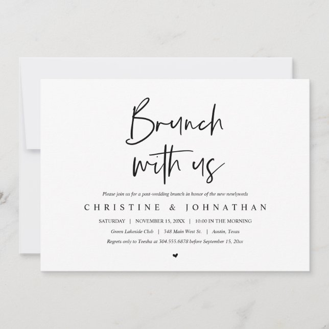 Brunch avec les jeunes mariés, invitation post-mar (Devant)