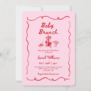 Brunch-Baby-Shower-Einladung für Mädchen Einladung