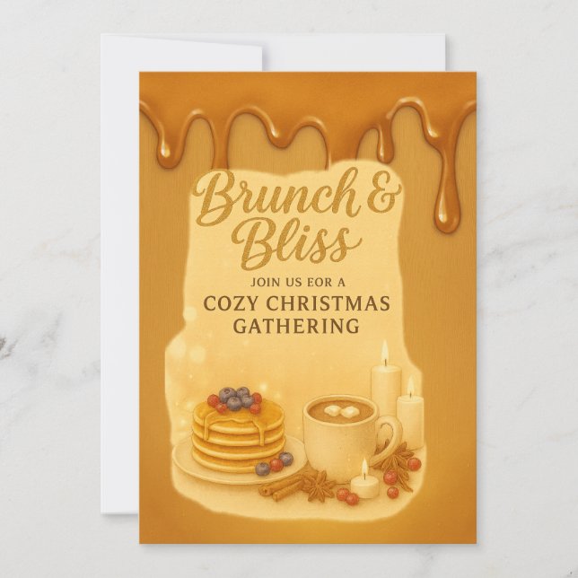 Brunch & Bliss Cozy Christmas Gathering Invitation (Devant)