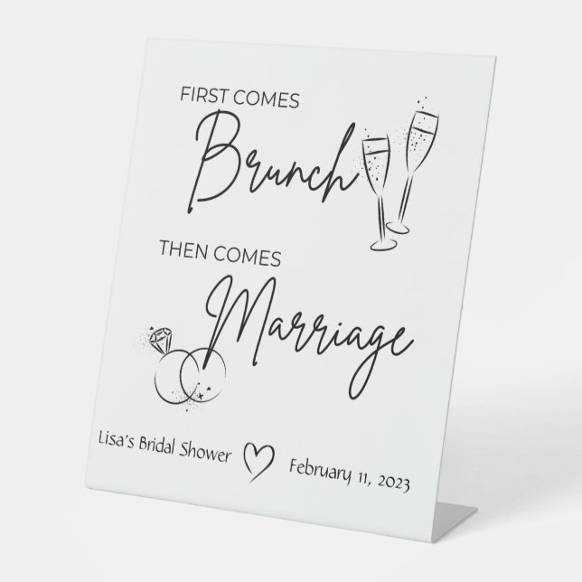 Brunch Brautparty Sign Sockelschild (Vorderseite)