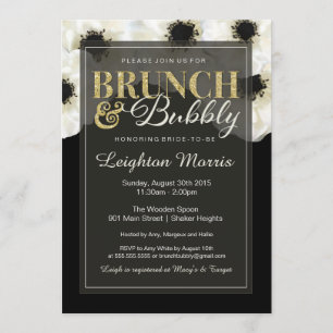 Brunch & Bubble Gold Glitzer Anemone Dusche Einladung