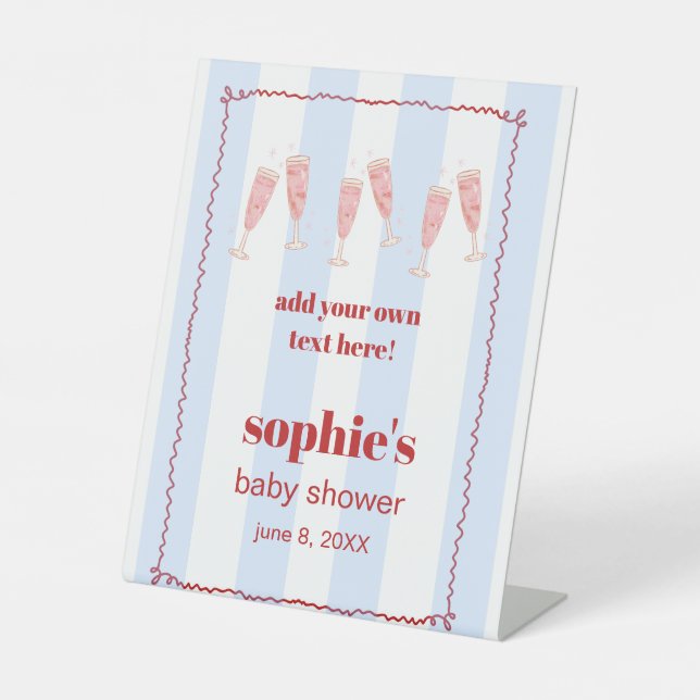 Brunch & Bubbly Baby Shower Custom Signs Sockelschild (Vorderseite)