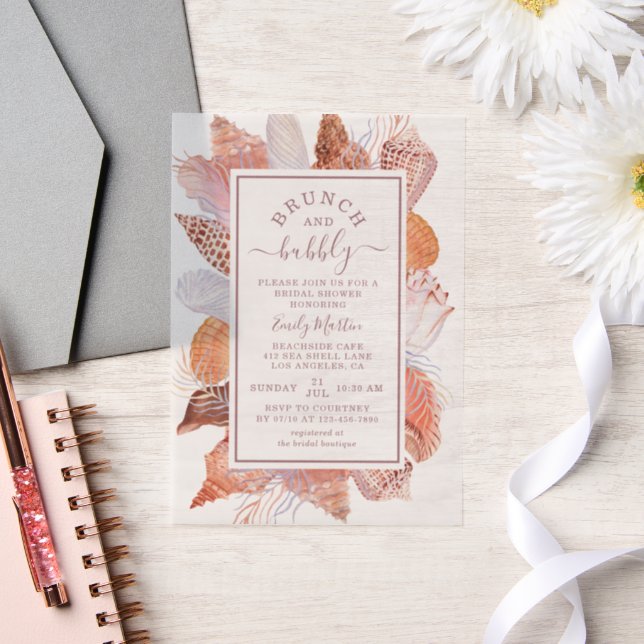 Brunch & Bubbly Beach Seashells Brautparty (Hochzeit)