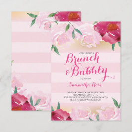 Brunch & Bubbly Blume Brautparty Einladung