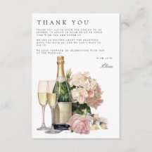 Brunch & Bubbly Brautparty Danke Karte