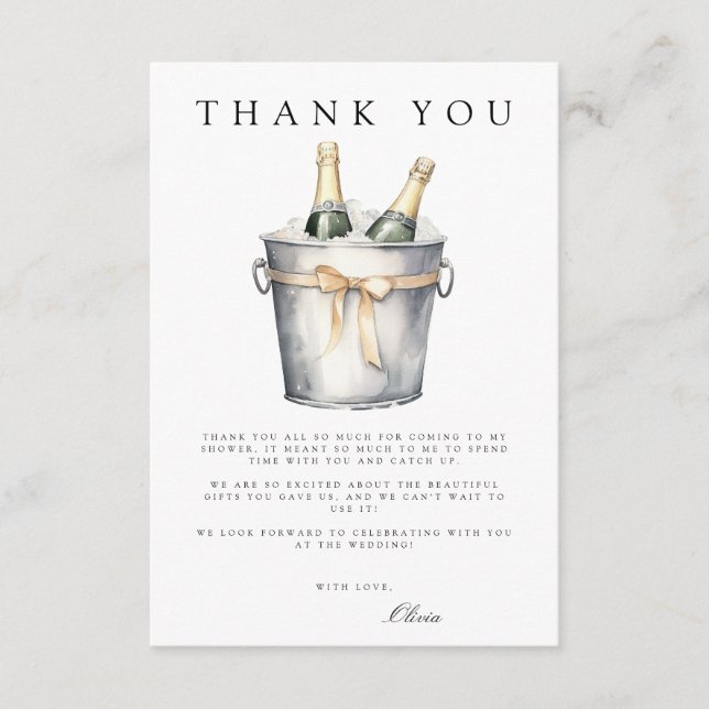 Brunch & Bubbly Brautparty Danke Karte (Vorderseite)