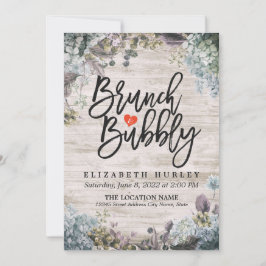 Brunch & Bubbly Brautparty Floral & Rustikales Hol Einladung