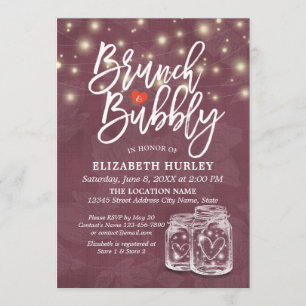 Brunch Bubbly Brautparty Mason Jar String Light Einladung