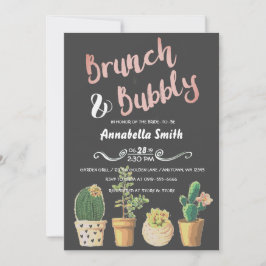 Brunch & Bubbly Brautparty mit Blumenmuster Einladung