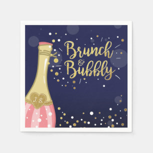 Brunch & Bubbly Brautparty Paper Napkin Gold Serviette
