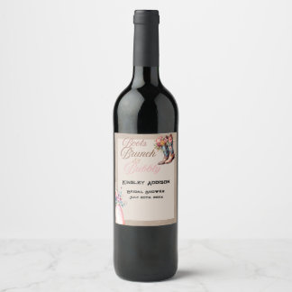 Brunch & Bubbly Brautparty Weinetikett