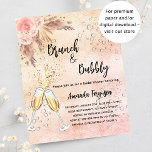 Brunch Bubbly Bridal Rose pampas Haushalt Flyer<br><div class="desc">Bridal Dusche Einladung Bubbly Brunch Pampas Rose Gold Eine moderne, stilvolle und glamouröse Einladung für ein Bubbly Brunch Brautparty. Eine rustikale Rose Gold, rot rosa Farbverlauf mit Blasen, ein Paar Flöten, Gläser, rot rosa Rosen und Pampas Gras. Der Name ist mit einem modernen handgeschriebenen Stilskript geschrieben. Personalisieren Sie Ihre Party-Daten...</div>