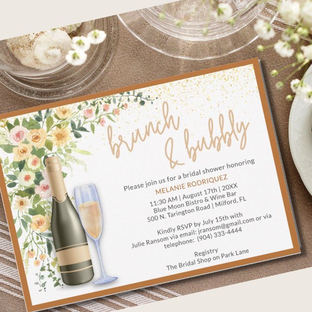 Brunch & Bubbly Bridal Shower Invite Einladung (Von Creator hochgeladen)