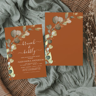 Brunch & Bubbly Burnt Orange Brautparty Einladung