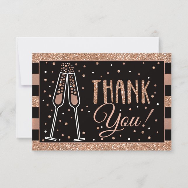 Brunch & Bubbly Carte de remerciements Faux Partie (Devant)