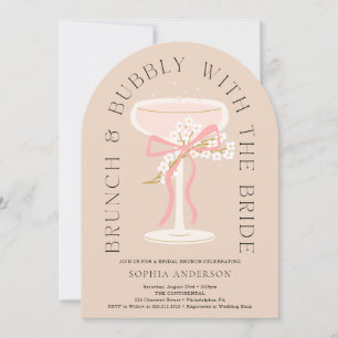 Brunch Bubbly Champagne Brautparty Arch Einladung
