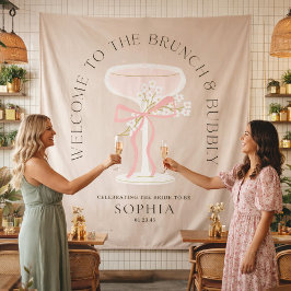 Brunch & Bubbly Champagne Bridal Shower Tapestry Wandteppich