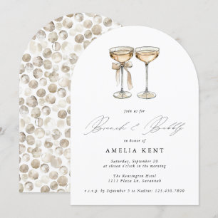 Brunch & Bubbly Champagner-Brautparty Einladung