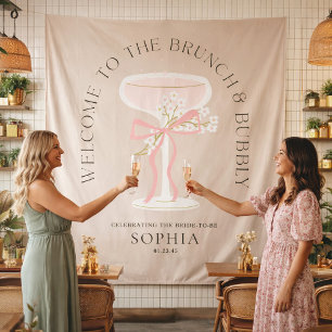 Brunch & Bubbly Champagner Brautparty-Junggesellin Wandteppich